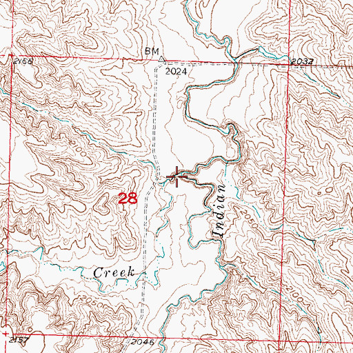 Topographic Map of South Creek, SD