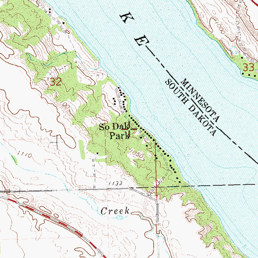 Topographic Map of South Dakota Park, SD