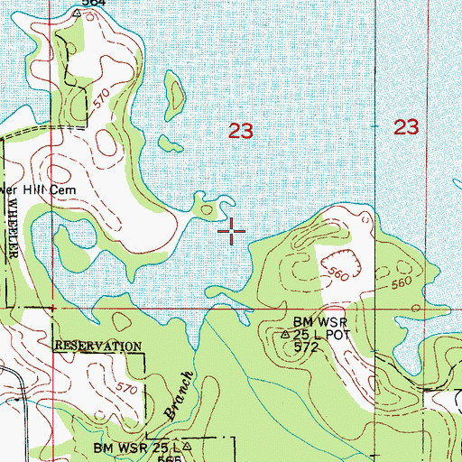 Topographic Map of Rocky Branch, AL