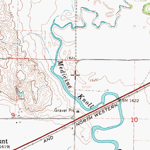 Topographic Map of South Fork Medicine Knoll Creek, SD