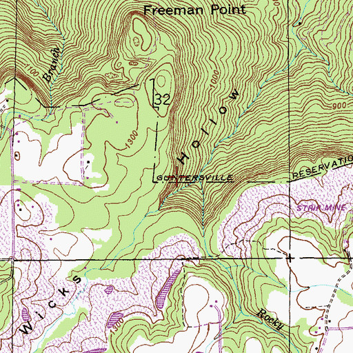Topographic Map of Rocky Branch, AL