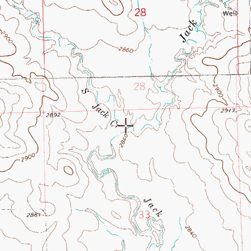 Topographic Map of South Jack Creek, SD