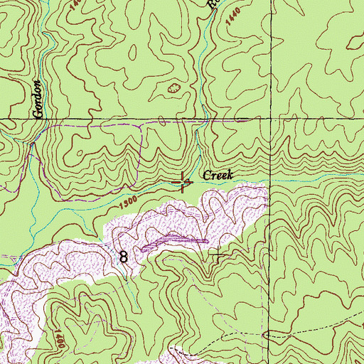 Topographic Map of Rocky Branch, AL