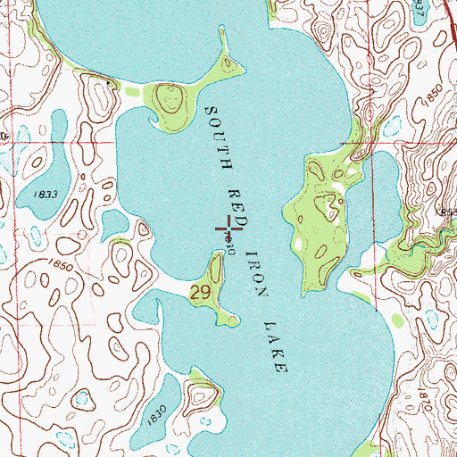 Topographic Map of South Red Iron Lake, SD