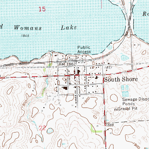 Topographic Map of South Shore, SD