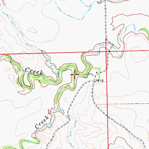Topographic Map of South Sulphur Creek, SD