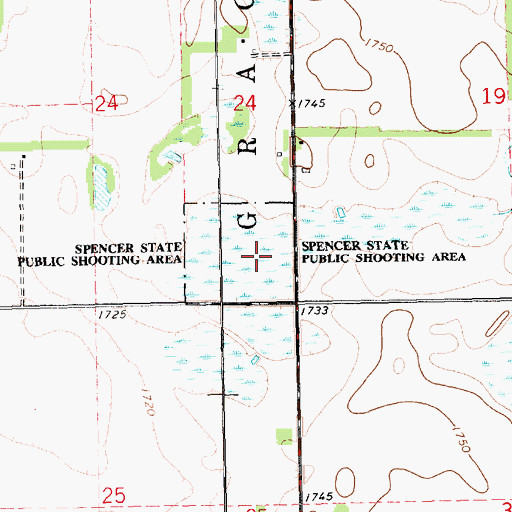 Topographic Map of Spencer State Public Shooting Area, SD
