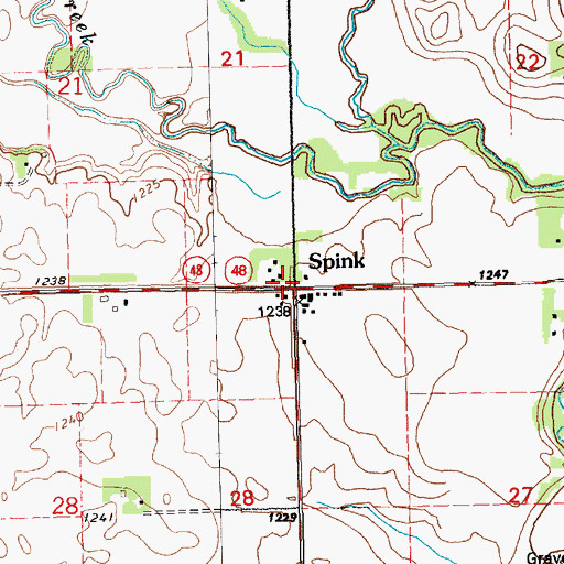 Topographic Map of Spink, SD