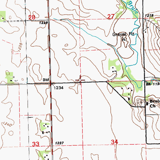 Topographic Map of Spink School, SD