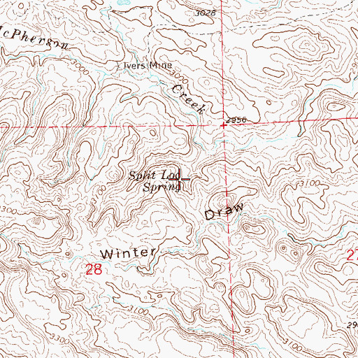 Topographic Map of Split Log Spring, SD