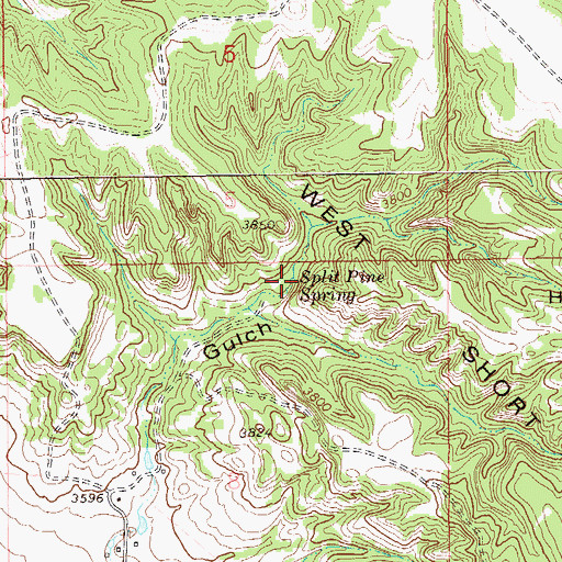 Topographic Map of Split Pine Spring, SD