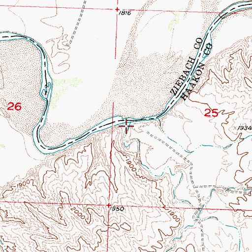 Topographic Map of Spotted Bear Creek, SD
