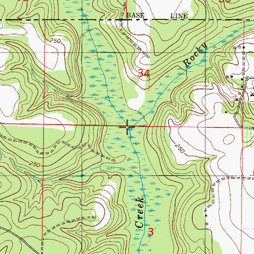 Topographic Map of Rocky Branch, FL