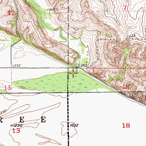 Topographic Map of Spring Creek, SD