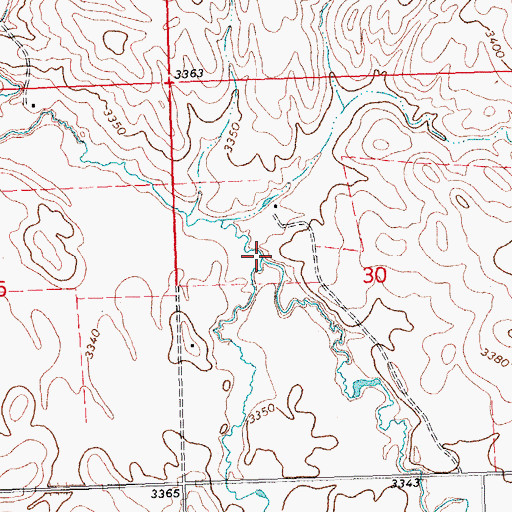 Topographic Map of Spring Creek, SD