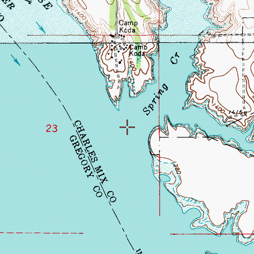 Topographic Map of Spring Creek, SD