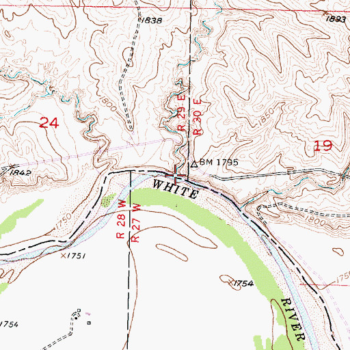 Topographic Map of Spring Creek, SD