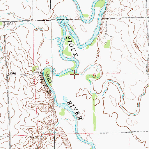 Topographic Map of Spring Creek, SD