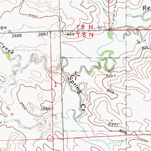 Topographic Map of Spring Creek, SD