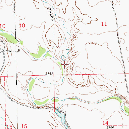 Topographic Map of Spring Creek, SD