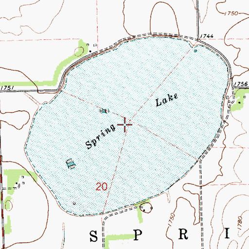 Topographic Map of Spring Lake, SD