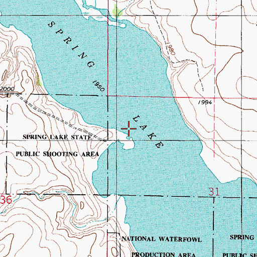 Topographic Map of Spring Lake, SD