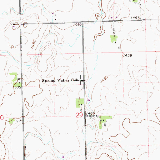 Topographic Map of Spring Valley School, SD