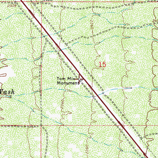 Topographic Map of Tom Mix Monument, AZ