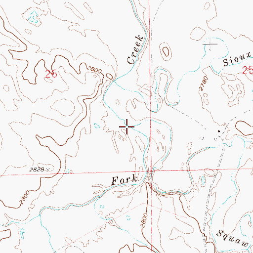 Topographic Map of Slim Buttes Creek, SD