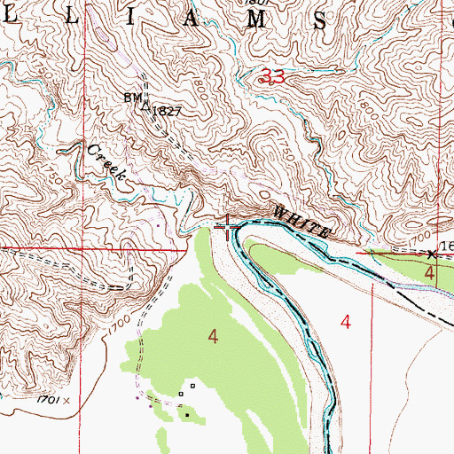 Topographic Map of Pitan Creek, SD