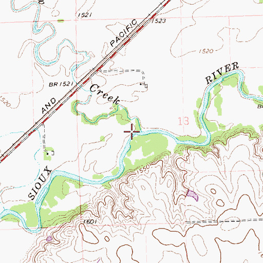 Topographic Map of Isanti Creek, SD