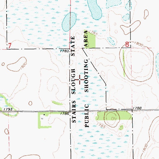 Topographic Map of Stairs Slough State Public Shooting Area, SD