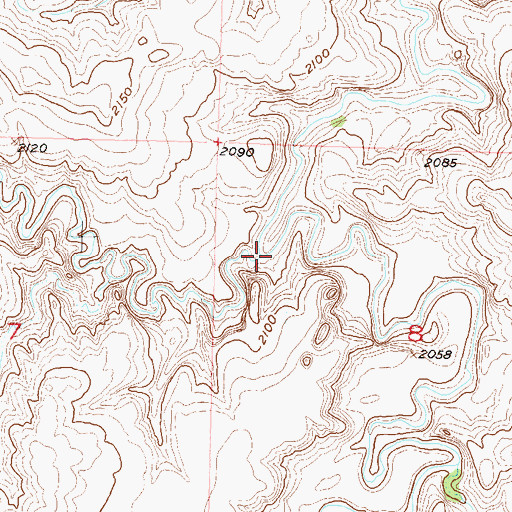 Topographic Map of Standing Cloud Creek, SD