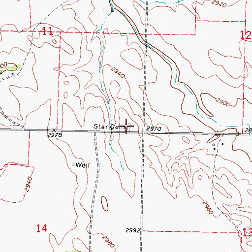 Topographic Map of Star Cemetery, SD