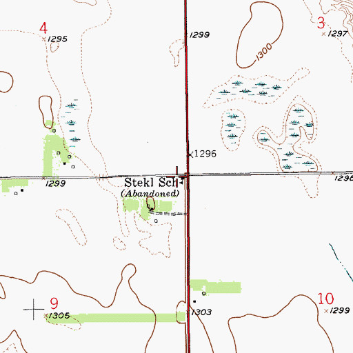 Topographic Map of Stekl School, SD