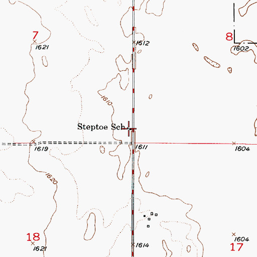 Topographic Map of Steptoe School, SD