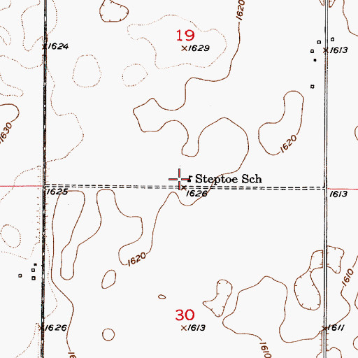Topographic Map of Steptoe School, SD