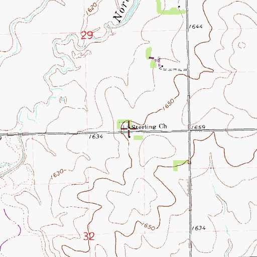 Topographic Map of Sterling Church, SD