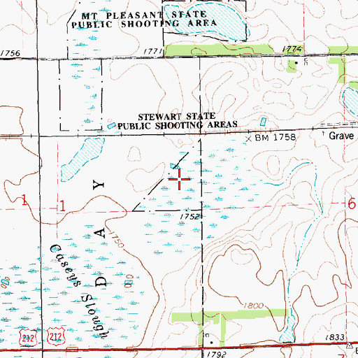 Topographic Map of Stewart State Public Shooting Area, SD