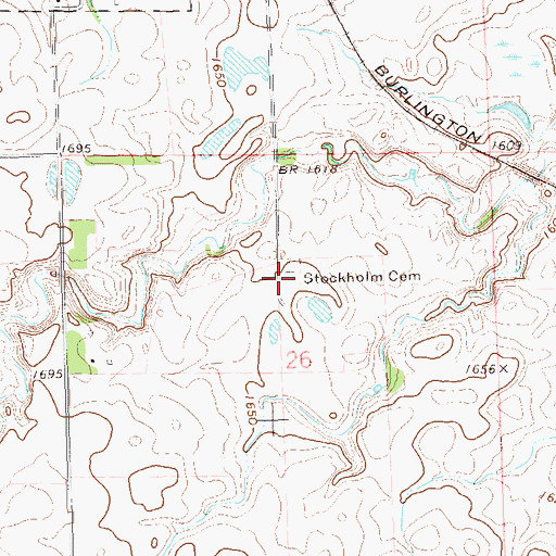 Topographic Map of Stockholm Cemetery, SD