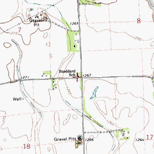 Topographic Map of Stoddard School, SD