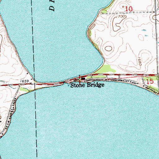 Topographic Map of Stone Bridge, SD