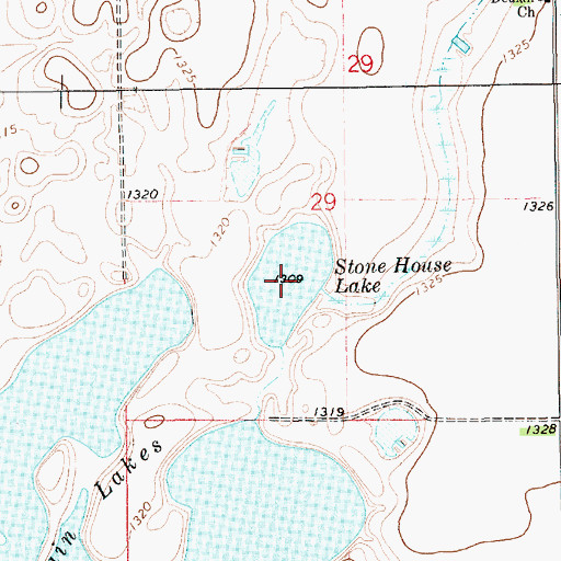 Topographic Map of Stone House Lake, SD