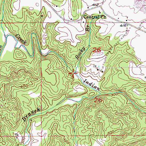 Topographic Map of Rocky Branch, AL