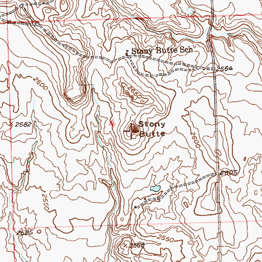 Topographic Map of Stony Butte, SD
