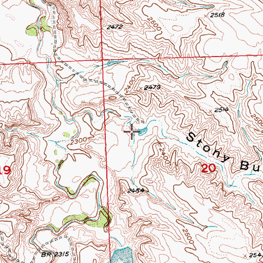 Topographic Map of Stony Buttes Draw, SD