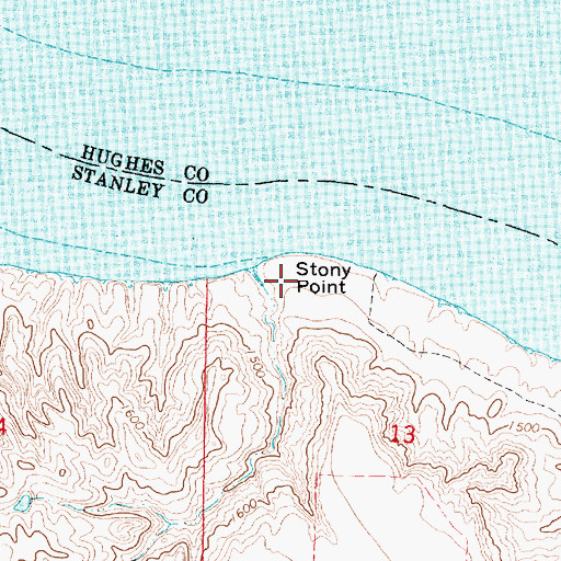 Topographic Map of Stony Point, SD