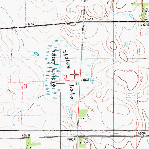 Topographic Map of Stoten Lake, SD