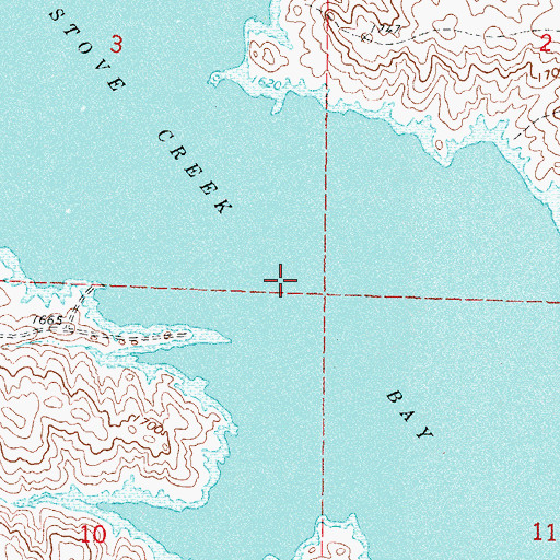 Topographic Map of Stove Creek Bay, SD