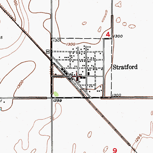Topographic Map of Stratford, SD